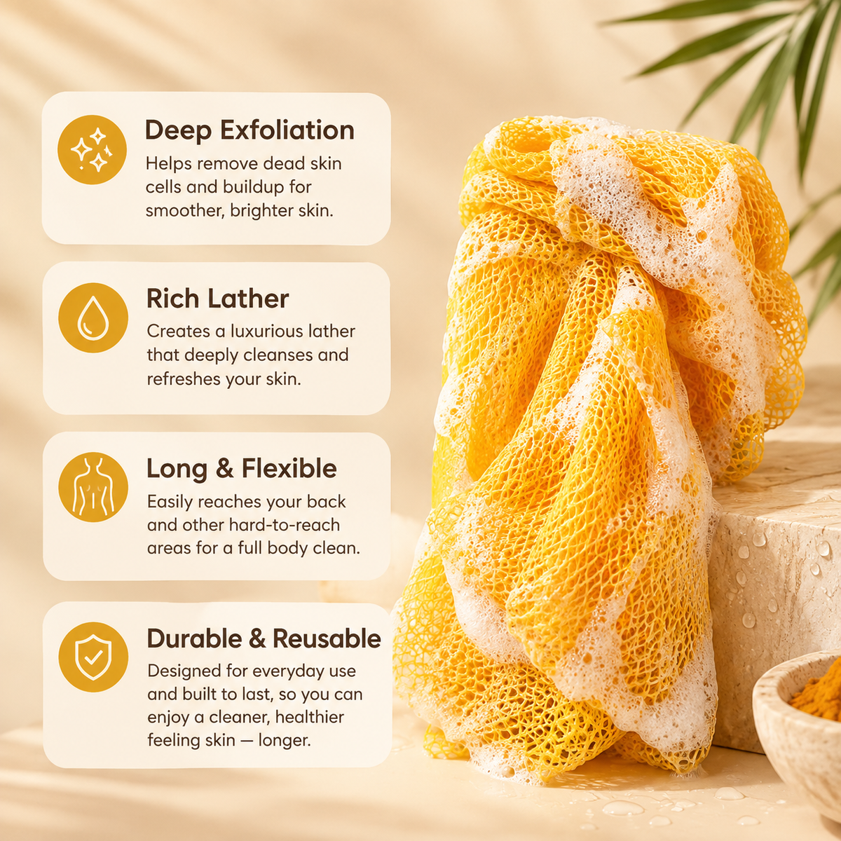 African Exfoliating Net Sponge for Smooth Skin